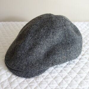 Vtg GOORIN BROS Great Britain UK Lined Gray Wool Beret Flat Fitted Cap – XL